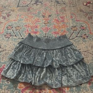 Aerie Elegant Blue Tiered Skirt